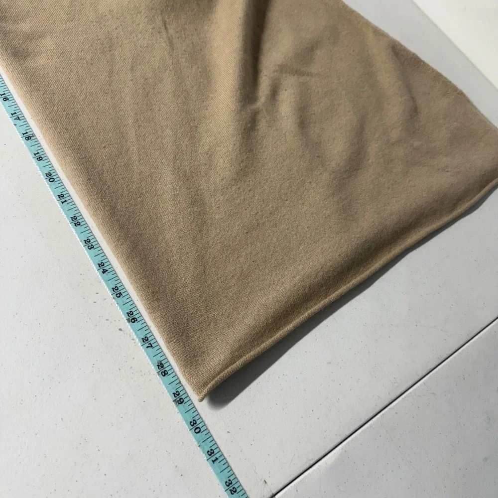 Eileen Fisher 100% Cashmere Boat Neck Sweater Camel Tan XL Minimalist Luxury